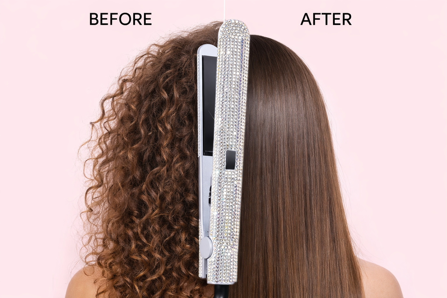 Bling glitter hair straightener
