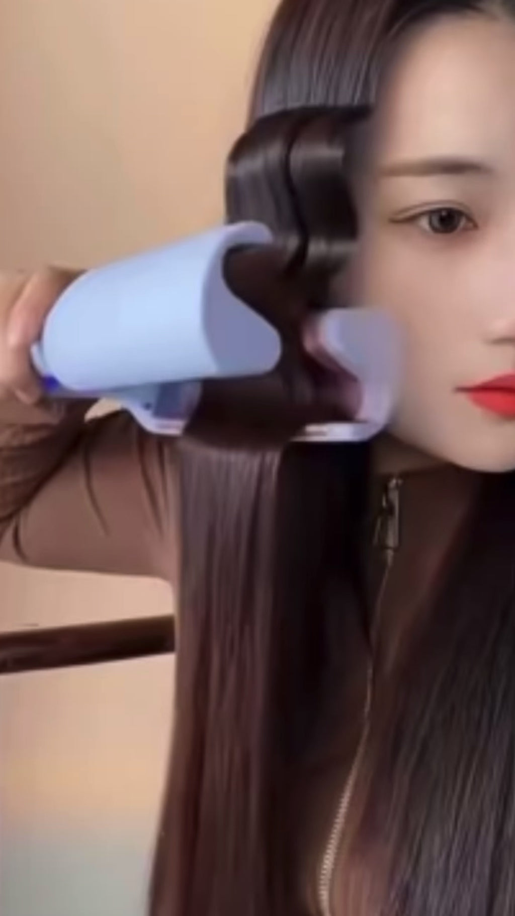 Pink hair machine curls