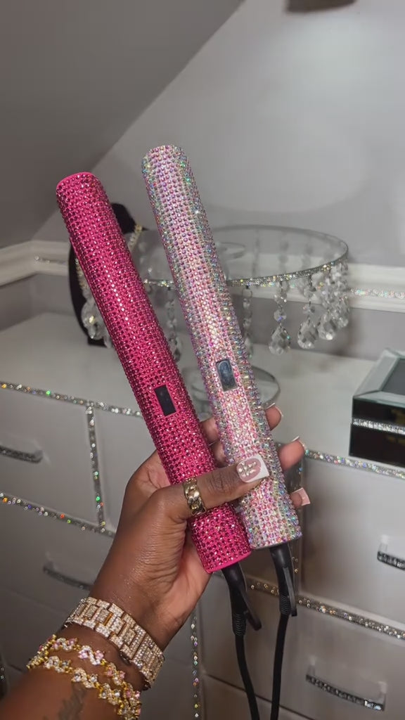 Bling glitter hair straightener